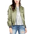 thumbnail image 1 of Chaqueta bomber con volantes para mujer Rachel Roy verde mediana, 1 of 1