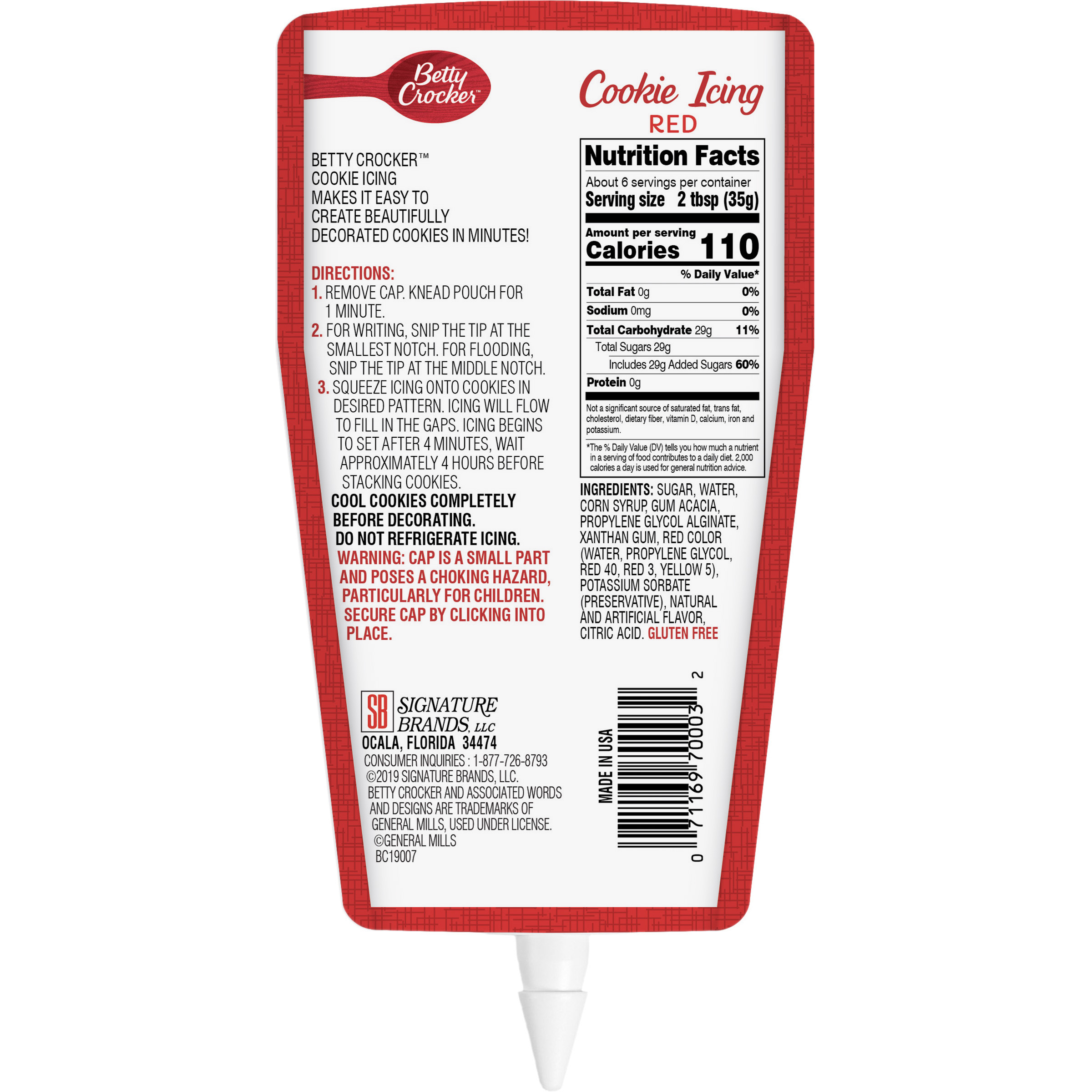 Betty Crocker Red Cookie Decorating Icing, Vanilla Flavor, 7 Ounce Pouch - image 2 of 5