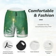 thumbnail image 6 of Picia Christmas Green pattern Mens Swim Trunks with Compression Liner Stretch Beach Shorts Quick Dry with Zipper Pockets No-Chafing Board Shorts-XX-Large, 6 of 9