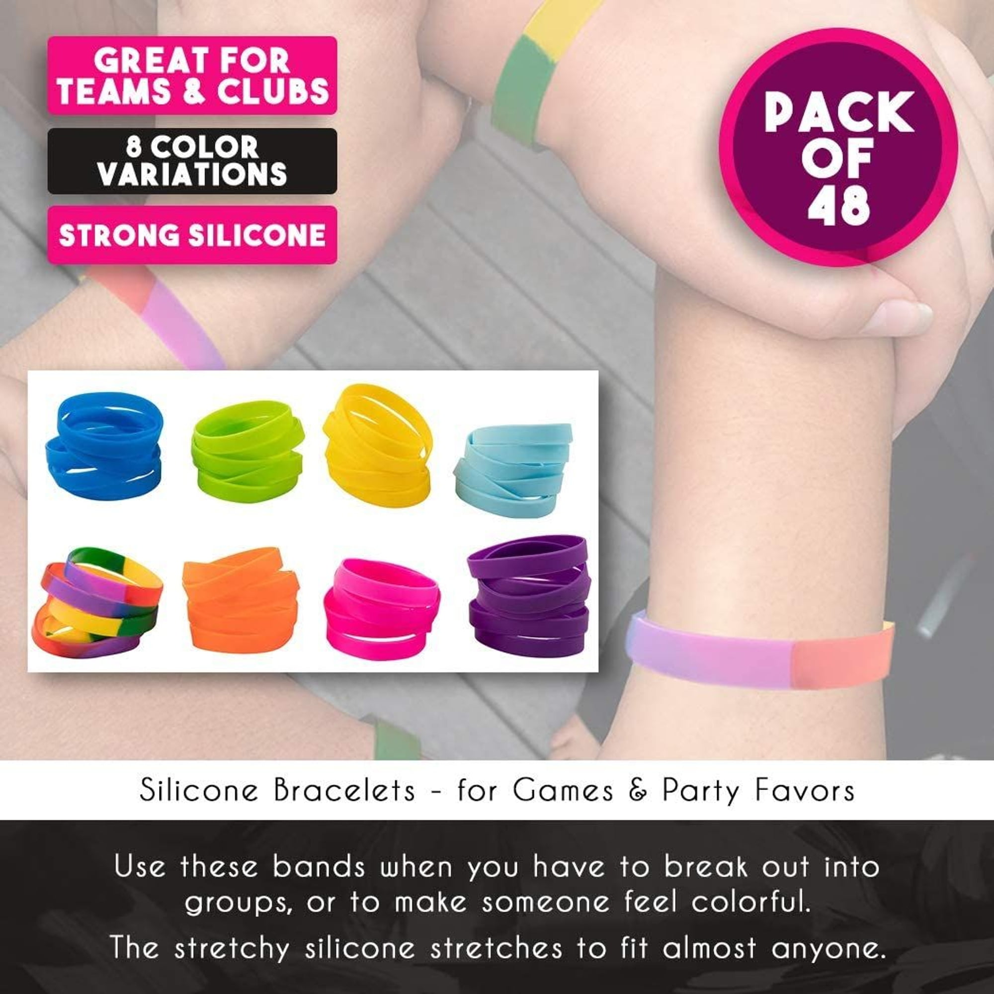 10pcs/lot Bulk Wholesale Fashion Multicolor Silicone Bracelet For