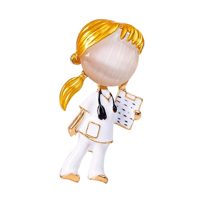 Broche de moda, pin decorativo de dibujos animados, insignia, ramillete, decoración para niñas, bolsas de regalo para niños Enfermera del cuaderno