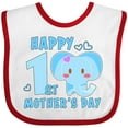 thumbnail image 3 of Inktastic Happy First Mothers Day with Elephant Boys or Girls Baby Bib, 3 of 4