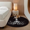 thumbnail image 3 of Octopus Round Living Room Rugs 3.3 ft, Black and White Beach Summer Washable Area Rug with Non-Slip Sturdy Edge Binding Round Front Door Mat Floor Carpet for Entryway, 3 of 9