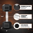 thumbnail image 6 of Yes4All 5 LBS Pair of Chrome Grip Encased Hex Dumbbells – Durable Hand Weights with Anti-Slip Design, Perfect for Strength Training and Workouts, 6 of 6