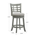 thumbnail image 6 of Weston Home Shapel Window Back 24"H Swivel Counter Height Stool, Antique Grey Finish, Grey Linen, 6 of 6
