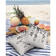 thumbnail image 3 of Pack of 2 Outdoor Pillow Covers, Plant Dark Grey Leaves Gradient Linen Texture Waterproof Square Throw Pillowcase Cushion Decorative Pillow Covers for Couch Patio Tent, 18x18 in, 3 of 6
