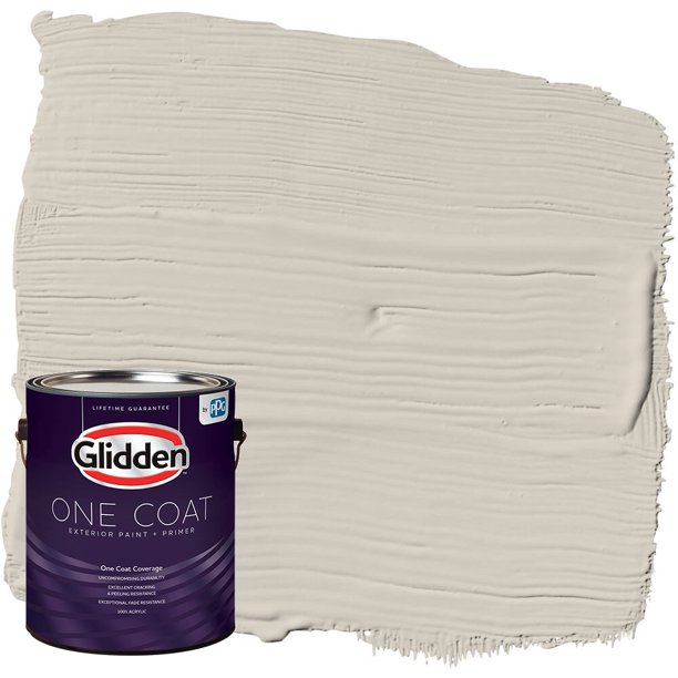 Glidden One Coat Exterior Paint and Primer, White / White, 1 Gallon, Flat