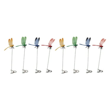 8PCS Fake Dragonfly Clip Waterproof Outdoor 3D Dragonfly Garden Decorative Clips Home Patio Ornaments Crafts