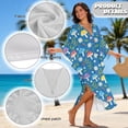 thumbnail image 6 of SEANATIVE Kaftan Dresses for Women Plus Size Beach Cover Up Loose Kaftan Caftan Maxi Dress Loungewear Lightweight Flowey Coverups for Summer Beach Pool, Cartoon Mushroom Daisy Leaf Blue, 6 of 7