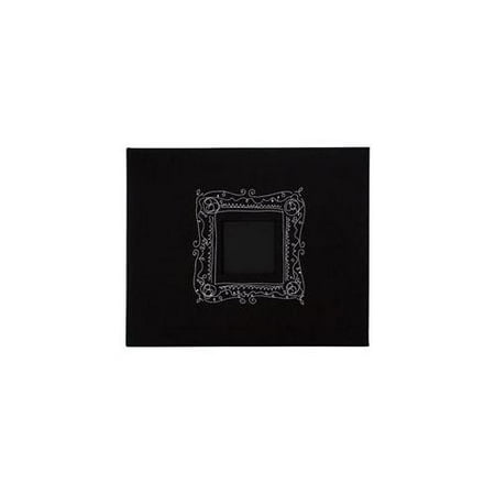 Alvin AC76186 12 inch x 12 inch American Crafts Patterned D-Ring Album with Embroidery - Black