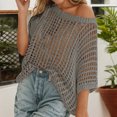 thumbnail image 2 of Beach Cover Ups for Women, Womens Off Shoulder Hollow Out Knit Crochet Swim Cover Up for Women Loose Fit Pool Cover Ups for Swimwear Casual Vacation Top, 2 of 8