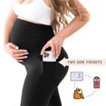 thumbnail image 4 of Leggings de maternidad Walifrey de cintura alta con bolsillos, negro, talla L, 4 of 7