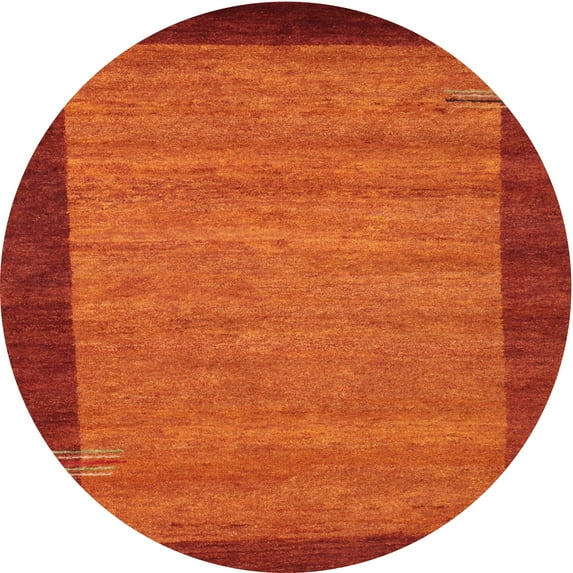 Ahgly Company Machine Washable Indoor Round Contemporary Neon Red Area Rugs, 3' Round