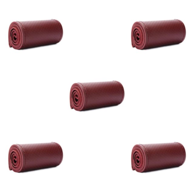 Riwesomey Cubiertas de volante de cuero de fibra de bricolaje - Experiencia de conducción Absorbe el sudor y no se desliza Poro completo rojo Type2 NO2