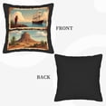 thumbnail image 6 of Set of 2 Decorative Throw Pillow Covers 18x18in - Cowboy Sunset & Ancient Temple Design for Couch Bed Car, 6 of 8