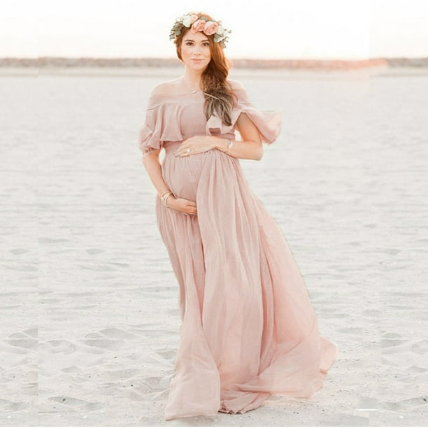 cute formal maternity dresses pretty KALANI|Plus Size Long Lace Sleeve Maternity Formal Dresses main image 1
