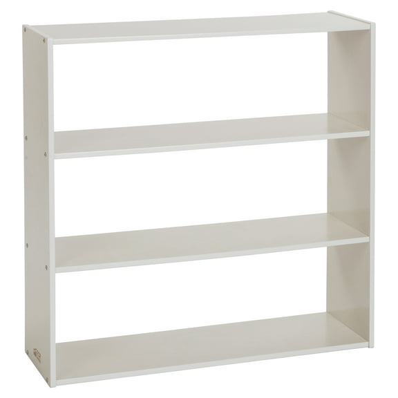ECR4Kids Streamline 3-Shelf Double-Sided Storage Cabinet, 36in, Classroom Furniture, White Wash