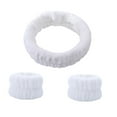 thumbnail image 2 of El juego de lavado de cara con diadema de spa reutilizable incluye 1 diadema de microfibra, 2 muñequeras para mujeres y niñas, evita que el líquido se Blanco Salvador diadema de lavado de cara, 2 of 8