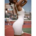thumbnail image 3 of Bodysuits for Women - One Piece Jumpsuits Workout Gym Bodysuit Going Out Summer Casual Cute Yoga Tank Top White S, 3 of 8