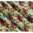 thumbnail image 3 of Soimoi Cotton Voile Fabric Leaves, & Peony Floral Print Sewing Fabric Yard 56 Inch Wide, 3 of 7