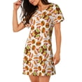 thumbnail image 2 of Daiia Burger Print Women's Nightshirt Soft Nightgowns for Women Short Sleeve dress Short-sleeved Sleepwear, 2 of 6