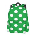 thumbnail image 2 of Disketp Green And White Polka Dot Mochila Escolar de Gran Capacidad y Peso Ligero, Mochila de Viaje Ideal para Escuela, Trabajo y Uso Diario, Cómoda y con Estilo, 2 of 8