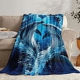 thumbnail image 7 of Contemporary Reversible Flannel Throw Blanket with Digital Dolphin - Multipurpose All-Season Cozy Sofa Blanket Perfect for Camping, Beach, Office Naps, and Home Decor - Unique Gifting Option, 7 of 7