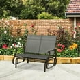 thumbnail image 3 of Barara King Patio Glider Chair, Outside Rocking Glider Swing Chair,2-Person Outdoor Glider Bench，Patio Glider Loveseat Chair,2 Seats Porch Rocking Glider, Mixed Grey, 3 of 11