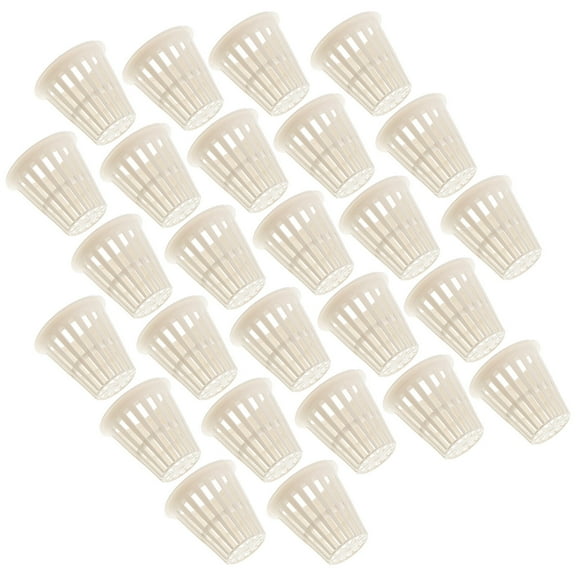 Luxshiny 50Pcs Indoor White Plastic Hydroponic Baskets for Healthy Root Growth and Planting
