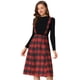 thumbnail image 1 of Falda Midi Con Tirantes Y Tartán A Cuadros Vintage Para Mujer Allegra K Rojo azul L, 1 of 5