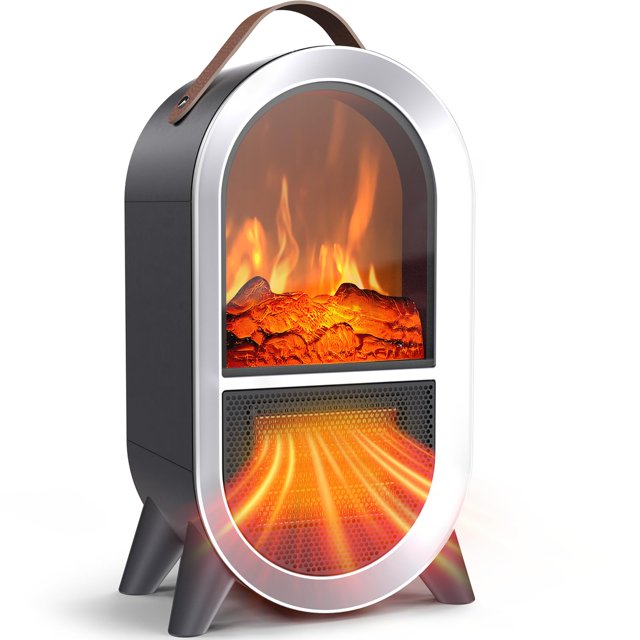 Calefactor eléctrico portátil tipo chimenea Riseon 1500 W con llama 3D