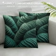 thumbnail image 3 of Leisuo Banana Leaf Throw Pillow Cover Tropical Large Palm Foliage Nature Dark G Leaves Fabric for Couch Bed Sofa Car Waist Cushion Cover Pillow Case, 3 of 5