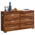 thumbnail image 3 of Pemberly Row 6-Drawer Transitional Engineered Wood Dresser in Brown, 3 of 10