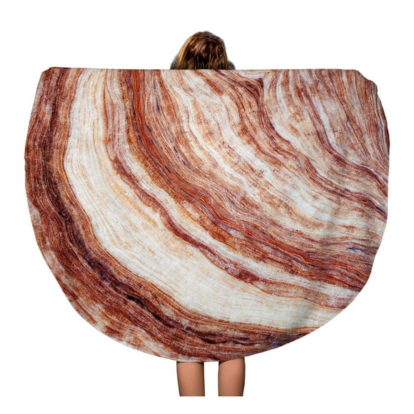 POGLIP 60 inch Round Beach Towel Blanket Marble Stone Granite Elegance Effect Slab Vintage Nature Detail Travel Circle Circular Towels Mat Tapestry Beach Throw