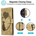 thumbnail image 3 of Flip Case for iPhone 15 with Wrist Strap PU Leather Inner TPU Material Wallet Case with Card Slot Magnetic Clasp[RFID Blocking] Stand Function Dustproof Cover Cat Love Pattern-Beige, 3 of 14