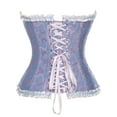 thumbnail image 3 of VASLANDA Women's Lace up Boned Plus Size Overbust Corset Bustier Top with G-String, 3 of 5