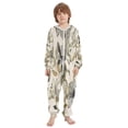 thumbnail image 2 of Soft Big Kids Onesie Pajamas Cozy Loose-Fit Jumpsuits for kids with Pockets for Christmas Lounge & Play Lily Motifs Pattern, 2 of 8