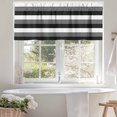 thumbnail image 4 of Black Grey Valances for Windows, 54 x 18in, and White Striped Geometric Rod Pocket Kitchen Valance Curtain Light Filtering Window Treatments for Living Room Bedroom, 1 Panel, 4 of 7