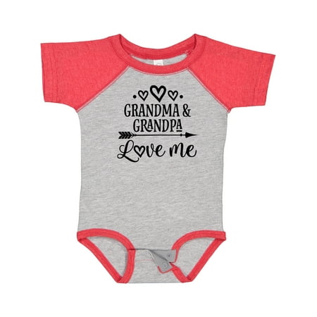 

Inktastic Grandma Grandpa Love Me Arrow Gift Baby Boy or Baby Girl Bodysuit