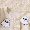 thumbnail image 4 of Kogui Halloween Romper Baby Newborn Baby Girl Clothes Long Sleeve Romper Infant Fall Winter Rompers Jumpsuit Girl Clothes 0 3 6 9 12 18 Months (White,12-18 Months), 4 of 8