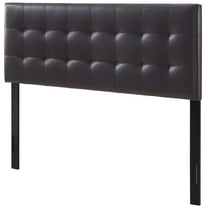 Tufted Headboard, Queen Size, Brown, Faux Vinyl Leather, Bedroom, Modern Contemporary HB34973