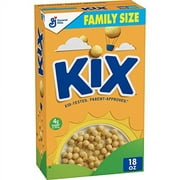 Kix Whole Grain Breakfast Cereal, Crispy Corn Cereal Puffs, Family Size, 18 oz