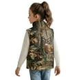 thumbnail image 3 of Pzuqiu Camo Hunting Deer Girl Outerwear Vest 4T Comfortable Warm Zipper Winter Sleeveless Jacket with Pockets Soft Toddler Girl Clothes Casual Fall Outfits for Girls, 3 of 7