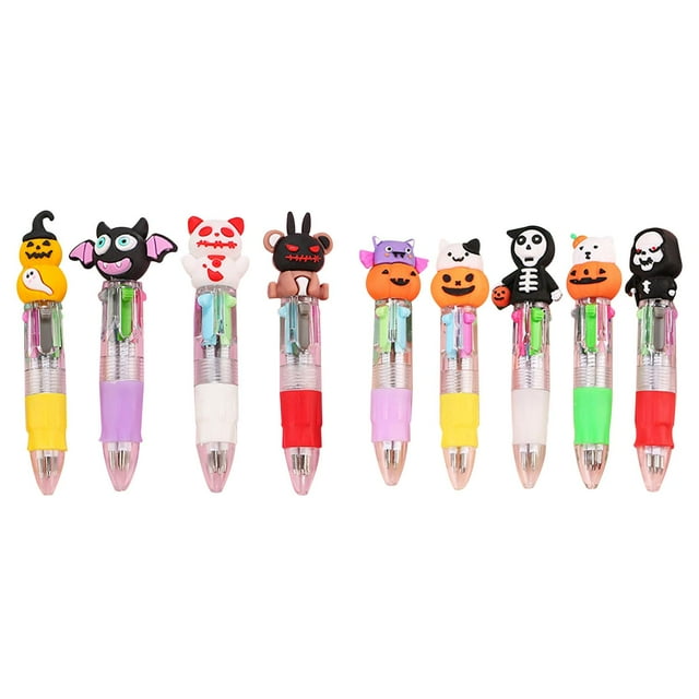 AKEGAMN Clearance! Multicolor Pens In One 4 In 1 Cute Pens For Kids Ballpoint Pen For Birthdays And Children's Parties Fun Assorted Ink Kawaii Pen 10ml 【Adorable Design】cute Halloween ballpoint pens
