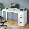 thumbnail image 4 of Tribesigns Computer Desk with 5 Drawers, 47 inches Rustic Brown Home Office Desk with Storage, 4 of 7