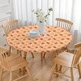 thumbnail image 3 of Orange Christmas Gingerbread Man Pattern Round Fitted Tablecloth with Elastic Edge,Dining Table Cover Waterproof,Outdoor Round Tablecloth for Camping,Dining,Indoor and Outdoor, 3 of 7