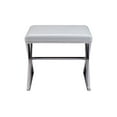 thumbnail image 4 of Pasargad Home Luxe Upholstered with stainless Steel Bench, White, 4 of 5