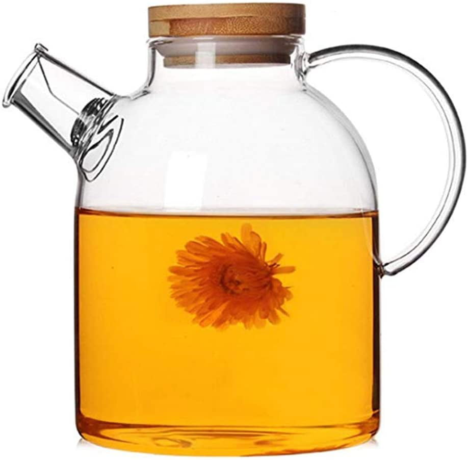 Pitch Heat Resistant Borosilicate Details about   - Glass Stove-top Kettle 60-Ounce Teapot 