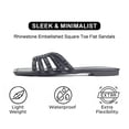 thumbnail image 4 of BERANMEY Women's Square Toe Sandals Wide Width Fashion Beach Sandals with Sleek Design Comfortable Slip-On Flat Shoes for Casual Summer Wear, 4 of 8