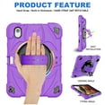 thumbnail image 4 of ELEHOLD Case for iPad mini (6th Generation), Heavy Duty Shockproof Case with Pencil Holder/Stand/Hand Strap/Shoulder Belt, Rugged Protective Cover for Boys Girls,Purple, 4 of 10